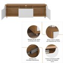 Ver imagem 3 de Rack Jersey 160 para TV 60 Pol Sala 1 Gaveta e 2 Portas Cedro/Branco