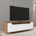 Ver imagem 2 de Rack Jersey 160 para TV 60 Pol Sala 1 Gaveta e 2 Portas Cedro/Branco