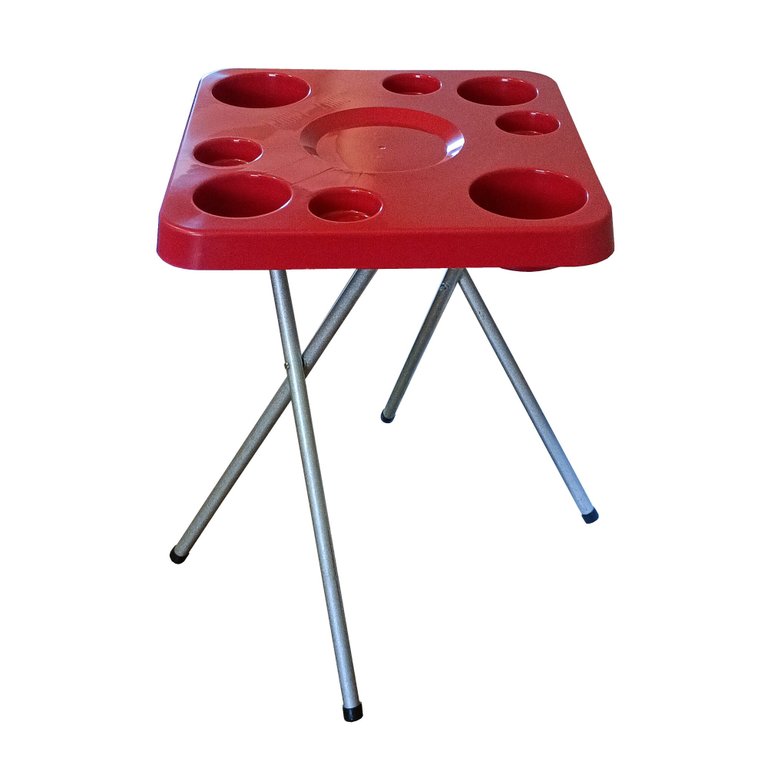 Mesa Petisqueira Desmontável/dobrável Vermelha Elegante Plus