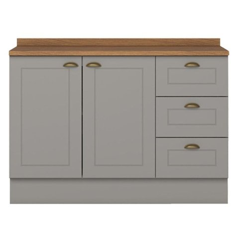 Balcao Pia com Tampo 120cm C353 Americana Cinza Nature Henn