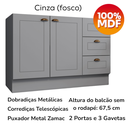 Ver imagem 6 de Balcao Pia com Tampo 120cm C353 Americana Cinza Nature Henn