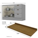 Ver imagem 4 de Balcao Pia com Tampo 120cm C353 Americana Cinza Nature Henn