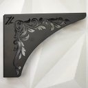 Ver imagem 6 de Par Mãos Francesas Decorativas Ornamentada 20cm Floral Aço Preto