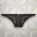 Ver imagem 4 de Par Mãos Francesas Decorativas Ornamentada 20cm Floral Aço Preto