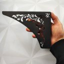 Ver imagem 3 de Par Mãos Francesas Decorativas Ornamentada 20cm Floral Aço Preto