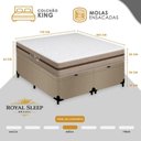 Ver imagem 6 de Cama Box Baú King Bipartido Suede + Colchão Molas Ensacadas Royal Sleep Bioclassic 193x203x64 Cor: