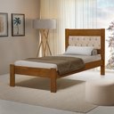 Ver imagem 2 de Cama de Solteiro Viena com Cabeceira Captonê Veludo Bege Madeira Castanho