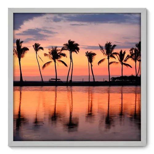 Quadro Decorativo - Coqueiros - 70cm x 70cm - 078qnpdb - 1