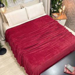 Cobertor Manta Casal Soft Canelada 2,20m X 1,80m Califórnia Cor Vermelho - 3