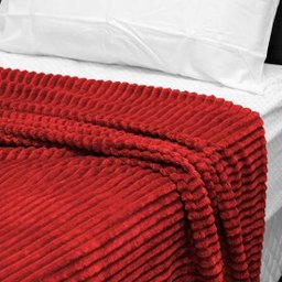 Cobertor Manta Casal Soft Canelada 2,20m X 1,80m Califórnia Cor Vermelho - 2