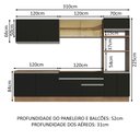 Ver imagem 4 de Armário de Cozinha Completa 310cm Rustic Preto Glamy Madesa 01
