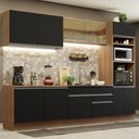 Ver imagem 1 de Armário de Cozinha Completa 310cm Rustic Preto Glamy Madesa 01