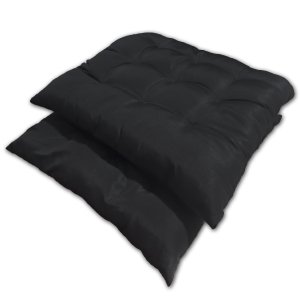 Kit 02 Almofadas Assento Futon Flat para Cadeira 40x40 Preto