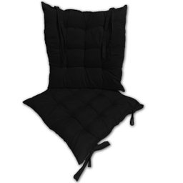 Kit 02 Almofadas Assento Futon Flat para Cadeira 40x40 Preto - 4