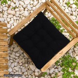 Kit 02 Almofadas Assento Futon Flat para Cadeira 40x40 Preto - 6