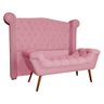 Conjunto Sienna Cabeceira e Recamier Casal 140 Cm Suede Rosa Barbie - LM DECOR - 1