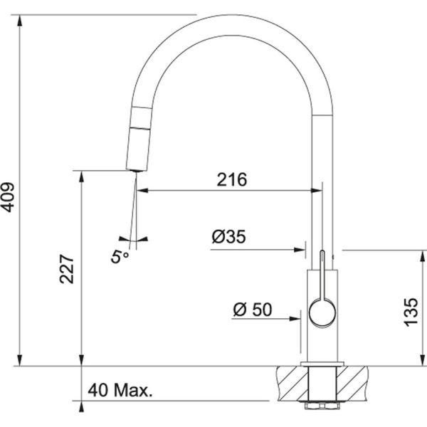 Misturador Monocomando Smart Com Extensor - Aço Escovado - 2