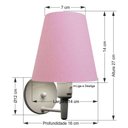 Ver imagem 3 de Kit-2 Arandela Cone Md-2013 Branco C- Inter Liga e Desl Cúpula em Tecido Rosa Bebê - Bivolt
