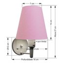 Ver imagem 6 de Kit-2 Arandela Cone Md-2013 Branco C- Inter Liga e Desl Cúpula em Tecido Rosa Bebê - Bivolt