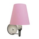 Ver imagem 2 de Kit-2 Arandela Cone Md-2013 Branco C- Inter Liga e Desl Cúpula em Tecido Rosa Bebê - Bivolt