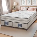 Ver imagem 1 de Cama Box King Colchão + Box 193x203x63 Spring Zen com Molas Ensacadas Cinza Cama Inbox