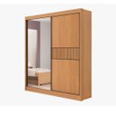 Ver imagem 1 de Guarda Roupa Atenas Ripado 100% Mdf com Espelho D Doro