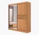 Ver imagem 1 de Guarda Roupa Atenas Ripado 100% Mdf com Espelho D Doro