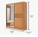Ver imagem 3 de Guarda Roupa Atenas Ripado 100% Mdf com Espelho D Doro