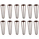 Ver imagem 5 de Kit 12 Pés de Metal 30 Cm Hairpin Legs Mesa de Canto Rack e Puffs Bronze G41