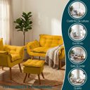 Ver imagem 4 de Kit Namoradeira Poltrona e Puff Decorativo para Sala Manicure Consultório Alice Suede