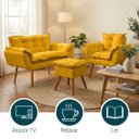 Ver imagem 5 de Kit Namoradeira Poltrona e Puff Decorativo para Sala Manicure Consultório Alice Suede