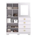 Ver imagem 3 de Cômoda Roupeiro com Espelho 2 Portas 4 Gavetas Cristal - Branco-camarim Branco-camarim