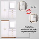 Ver imagem 4 de Cômoda Roupeiro com Espelho 2 Portas 4 Gavetas Cristal - Branco-camarim Branco-camarim
