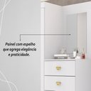 Ver imagem 6 de Cômoda Roupeiro com Espelho 2 Portas 4 Gavetas Cristal - Branco-camarim Branco-camarim