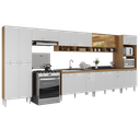 Ver imagem 2 de Cozinha Completa Modulada 7 Pçs com Armário e Balcão de Pia Paris Multimóveis MP2226 Rustic/Branco
