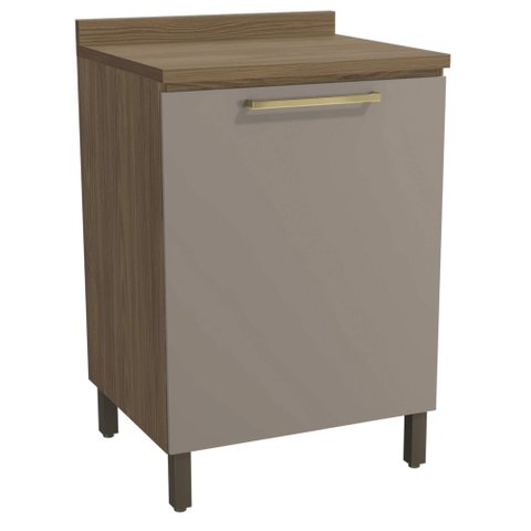 Armário de Cozinha Balcão 1 Porta 60cm com Tampo e Pés M629 Botanic Kappesberg