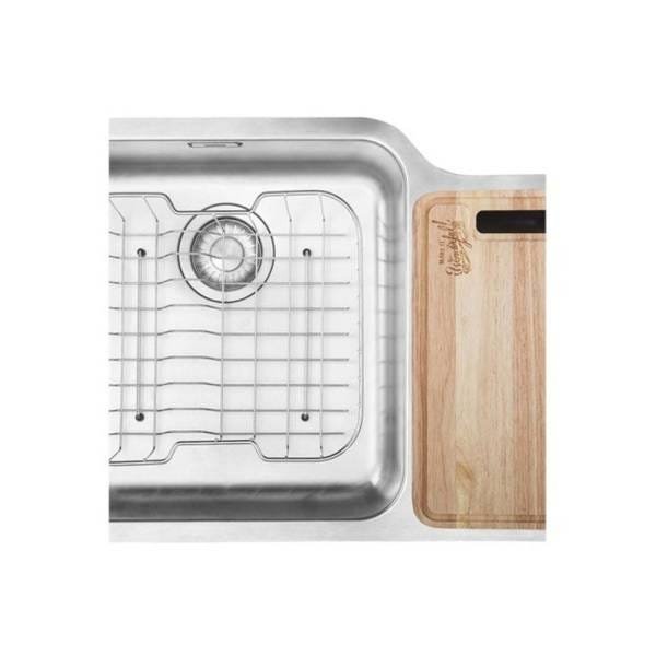 Cuba Dupla De Embutir Para Cozinha Retangular Em Inox Com Acessórios Bell 46,5x84,5cm Fosca - 2