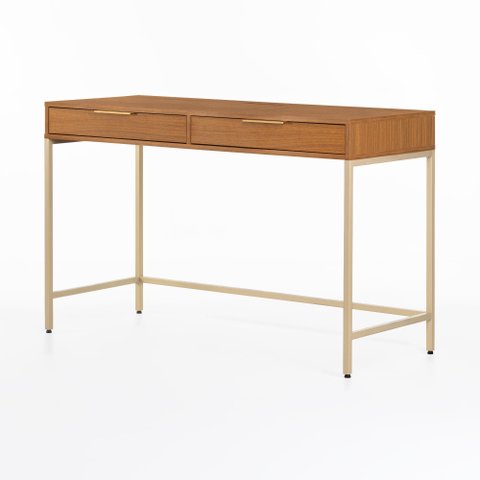 Escrivaninha Penteadeira Square 2 Gavetas 120 Cm X 48 Cm Freijó