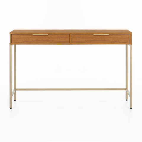 Escrivaninha Penteadeira Square 2 Gavetas 120 Cm X 48 Cm Freijó