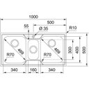 Ver imagem 2 de Cuba Tripla de Mesa para Cozinha Smart com Válvula Inox - Franke 14873