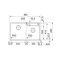 Ver imagem 2 de Cuba Dupla De Sobrepor Para Cozinha Franke Bell 86cmx48cm Com Acessórios Inox