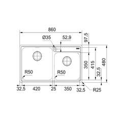 Cuba Dupla De Sobrepor Para Cozinha Franke Bell 86cmx48cm Com Acessórios Inox - 2