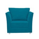 Ver imagem 2 de Poltrona Cadeira Decorativa para Sala e Quarto Lisboa Suede Azul Claro