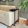 Mesa Lateral para Sofá com Estrutura de Metal 72x40x30 Preto Mdf/preto - 2