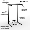 Ver imagem 5 de Mesa Lateral para Sofá com Estrutura de Metal 72x40x30 Preto Mdf/preto