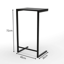 Ver imagem 6 de Mesa Lateral para Sofá com Estrutura de Metal 72x40x30 Preto Mdf/preto