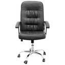 Ver imagem 2 de Cadeira Presidente Escritório Base Giratória em Couro com Braço