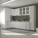 Ver imagem 1 de Armário de Cozinha Completa 8 Peças com Tampos e Vidro Cristal Luciane Móveis