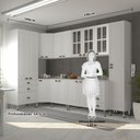 Ver imagem 2 de Armário de Cozinha Completa 8 Peças com Tampos e Vidro Cristal Luciane Móveis