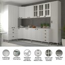 Ver imagem 6 de Armário de Cozinha Completa 8 Peças com Tampos e Vidro Cristal Luciane Móveis